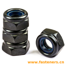 DIN985 Prevailing Torque Type Hexagon Thin Nuts With Non-Metallic Insert Nylon Lock Nuts Carbon Steel Black Zinc