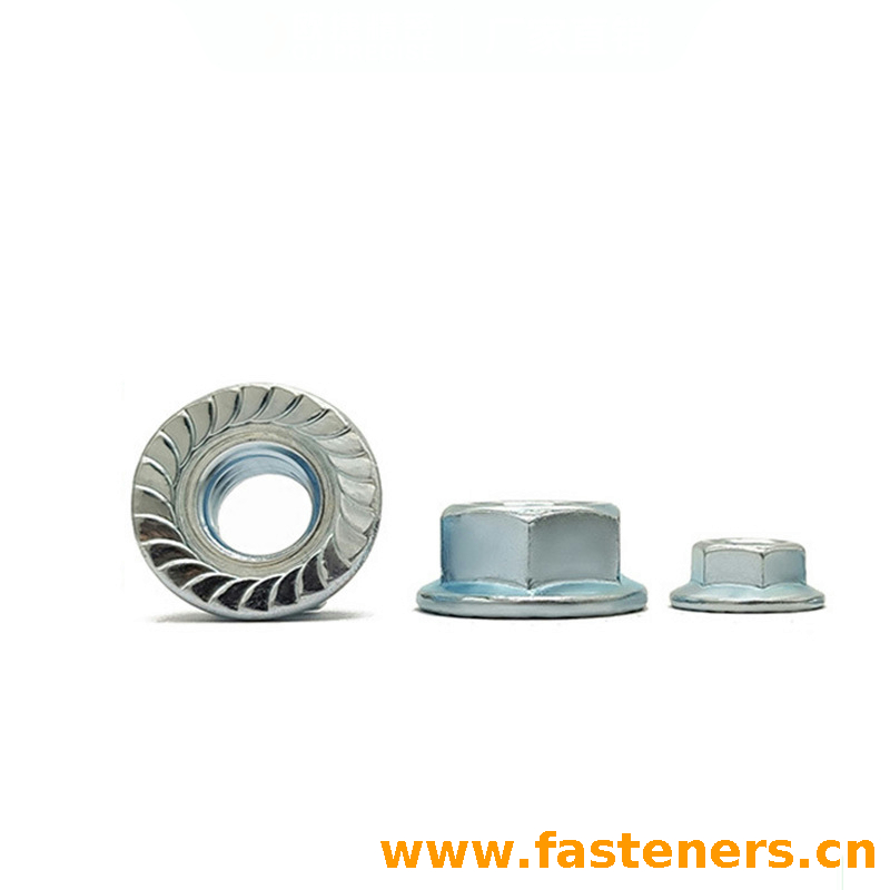 DIN 6923 Hexagon Nuts With Flange，Flange Nut Carbon Steel Blue White Zinc