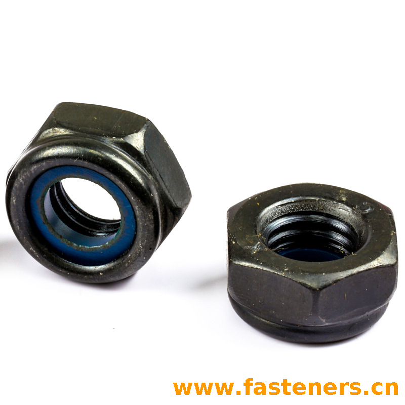 DIN985 Prevailing Torque Type Hexagon Thin Nuts With Non-Metallic Insert Nylon Lock Nuts Carbon Steel Black Zinc