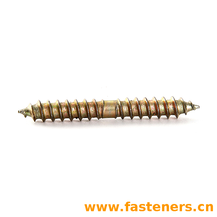 Zinc Plated Steel Woodworking Furniture Connecting Double End Screw,double End Wood Screw