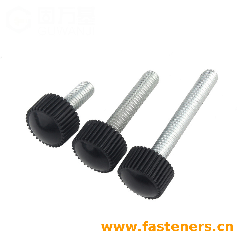 Plastic Round Head Screw,Thumb Bolts,Straight Grain Knurled Screws