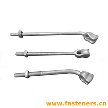 Hot Dip Galvanized Forged Thimble Eye Anchor Bolts for Pole Line Fittings Tiger Head Tie Rod Bolt
