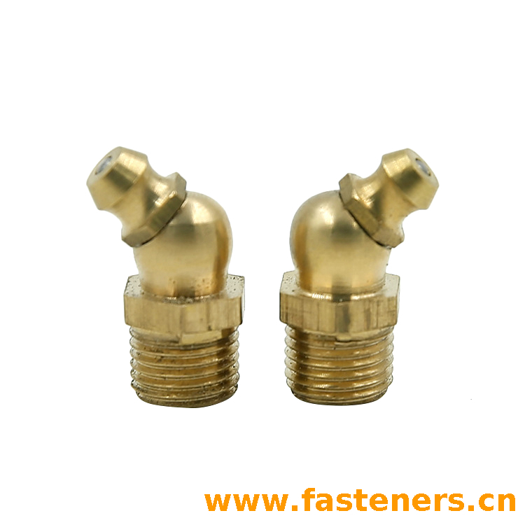  GB /T 1153 Angle Hydraulic Grease Nipples Copper Material