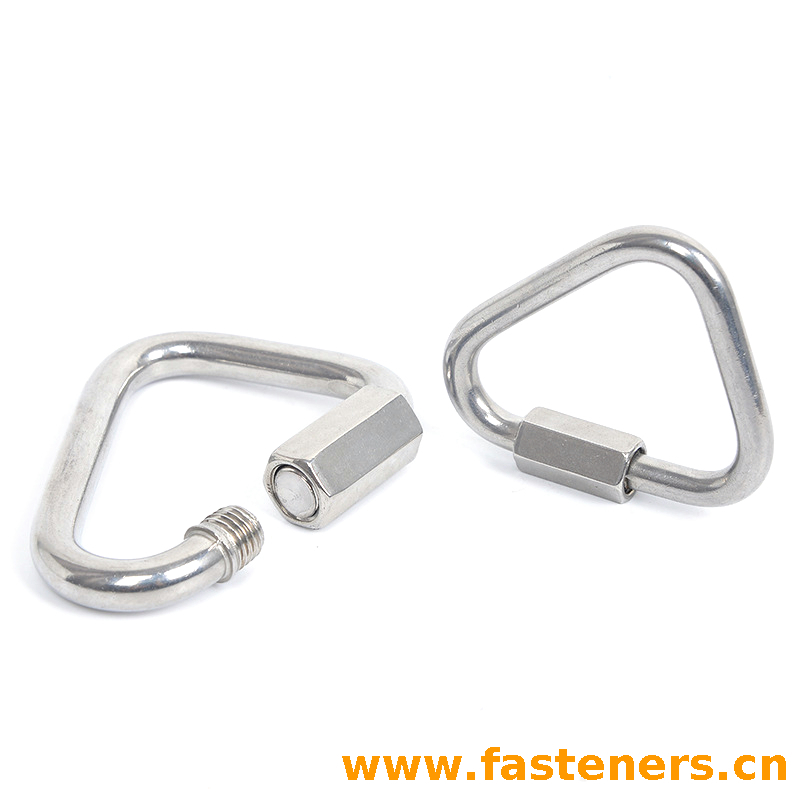 Stainless Steel Clambing Quick Connect Link Locking Triangle Type Carabiner
