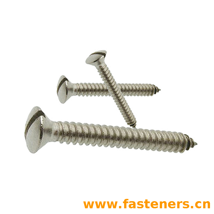 ASME B18.6.3 80° Slotted Undercut Oval Countersunk Head Tapping Screws