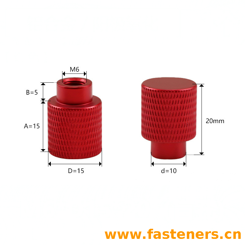 Colorful Anodized Aluminum Knurled Thumb Hand Nuts Aluminum Alloy Knurled Nut