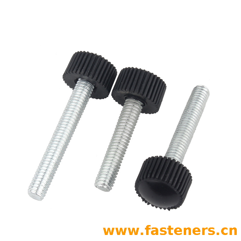 Plastic Round Head Screw,Thumb Bolts,Straight Grain Knurled Screws