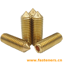 DIN914 Hexagon Socket Set Screws With Cone Point Brass Material