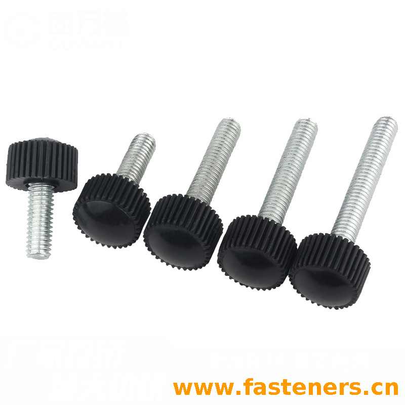 Plastic Round Head Screw,Thumb Bolts,Straight Grain Knurled Screws